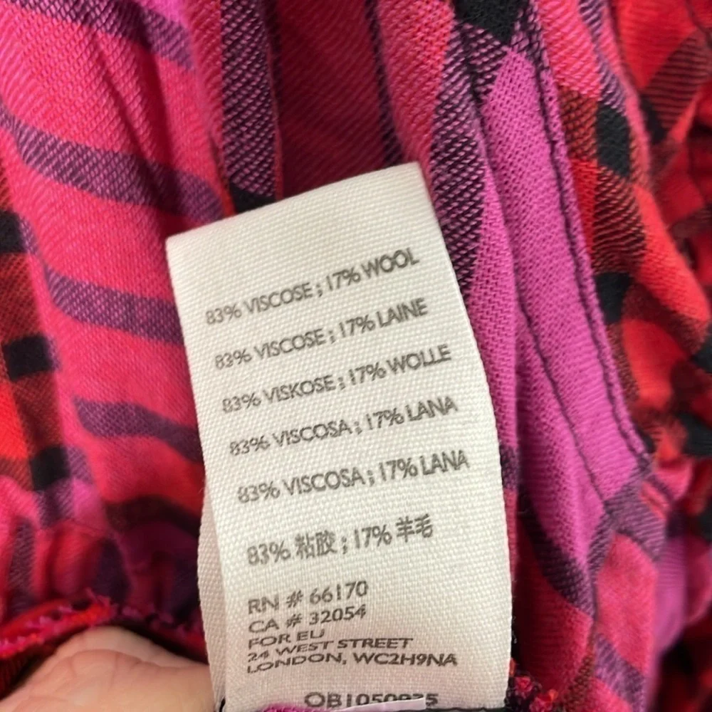 Free People | Pacific Dawn Button Down Tie Plaid Top NWT Size Small